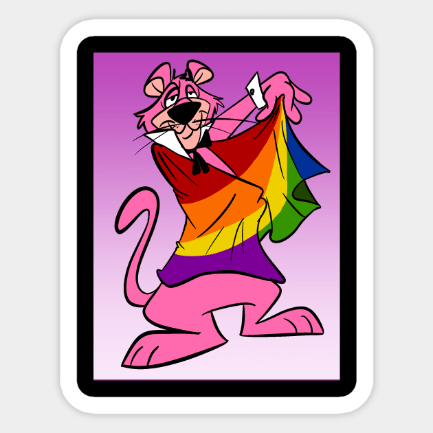 Snagglepuss for Pride even Sticker by Cartoonguy